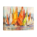 Stampa su tela quadro moderno con barche Regata di colori Luigi Florio Promozione