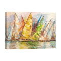 Quadro con barche stampa su tela Regata di Primavera Luigi Florio Promozione