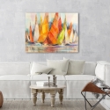 Stampa su tela quadro moderno con barche Regata di colori Luigi Florio Vendita