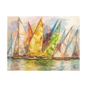 Quadro con barche stampa su tela Regata di Primavera Luigi Florio Offerta