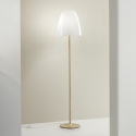 Piantana lampada da terra in metallo dorato diffusore vetro bianco Ares PT Vendita