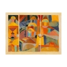 Quadro geometrico astratto stampa su tela canvas Temple Gardens Paul Klee Offerta