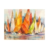 Stampa su tela quadro moderno con barche Regata di colori Luigi Florio Offerta