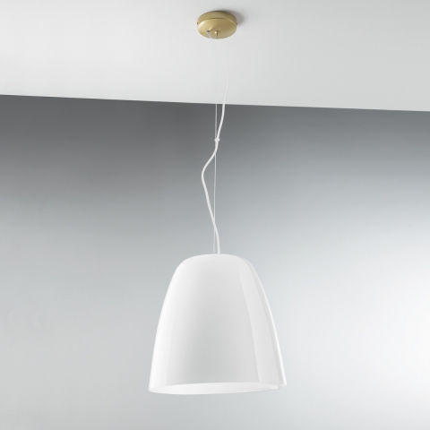 Lampadario a sospensione metallo dorato diffusore in vetro Ares L1 Promozione