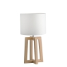 Lampada da tavolo in legno naturale paralume in tessuto bianco Berry LT Vendita
