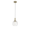 Lampadario a sospensione dorato con diffusore singolo vetro Brandy LS Vendita