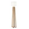 Lampada da terra in legno naturale paralume in tessuto bianco Berry PT Offerta