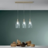 Lampadario a sospensione dorato tre luci diffusori in vetro Brandy 3LS Vendita
