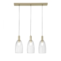 Lampadario a sospensione dorato tre luci diffusori in vetro Brandy 3LS Offerta