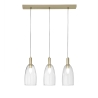 Lampadario a sospensione dorato tre luci diffusori in vetro Brandy 3LS Offerta