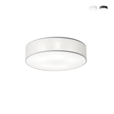 Plafoniera moderna rotonda 57cm in metallo e tessuto colorato Capital Promozione