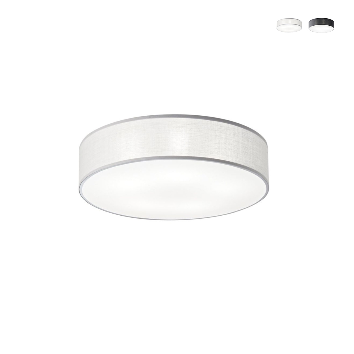 Plafoniera moderna rotonda 57cm in metallo e tessuto colorato Capital Promozione