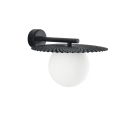Applique vintage in metallo con diffusore rotondo vetro bianco Chaplin AP Sconti