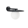 Applique vintage in metallo con diffusore rotondo vetro bianco Chaplin AP Sconti