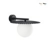 Applique vintage in metallo con diffusore rotondo vetro bianco Chaplin AP Promozione