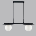 Lampadario a sospensione in metallo due diffusori in vetro Chaplin LS Offerta