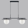 Lampadario a sospensione in metallo due diffusori in vetro Chaplin LS Offerta