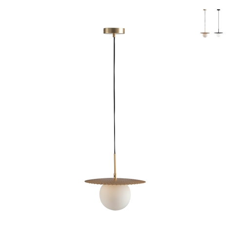 Lampadario a sospensione metallo diffusore in vetro 30cm Chaplin LS1 Promozione