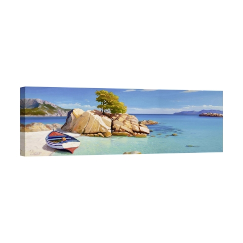 Quadro stampa su tela paesaggio marino Cala Smeraldo Adriano Galasso Promozione