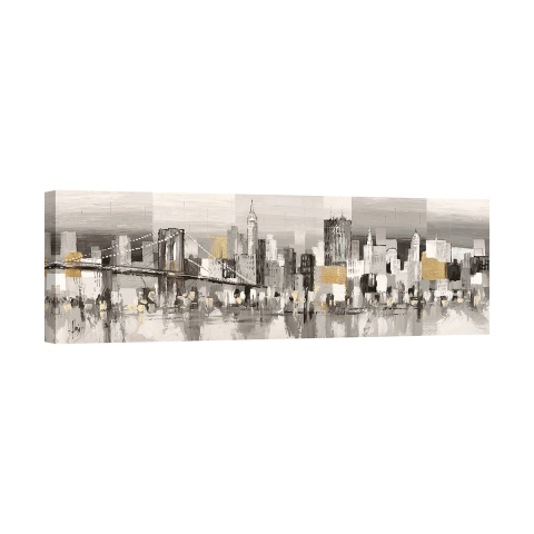 Quadro moderno astratto su tela Manhattan & Brooklyn Bridge Luigi Florio Promozione