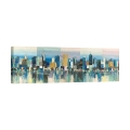 Quadro moderno su tela paesaggio urbano Manhattan Aqua Luigi Florio Promozione