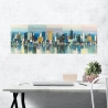 Quadro moderno su tela paesaggio urbano Manhattan Aqua Luigi Florio Saldi