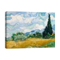 Stampa su tela impressionismo Campo di Grano con Cipressi van Gogh Promozione