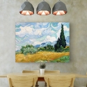 Stampa su tela impressionismo Campo di Grano con Cipressi van Gogh Saldi