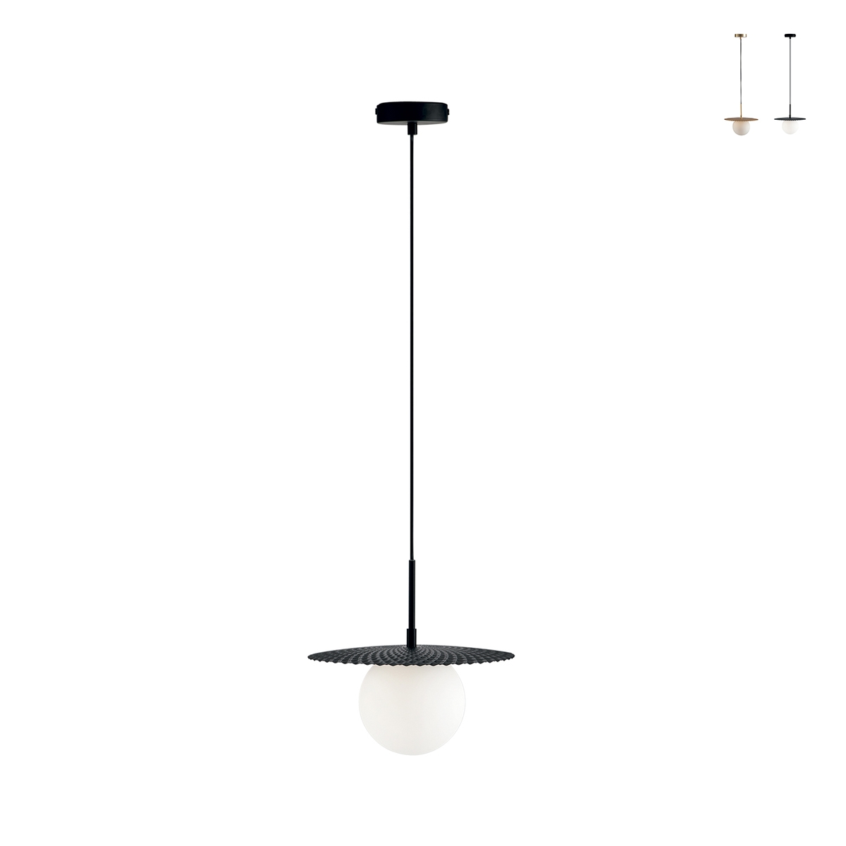 Lampadario a sospensione soggiorno diffusore in vetro 45cm Chaplin L1 Promozione