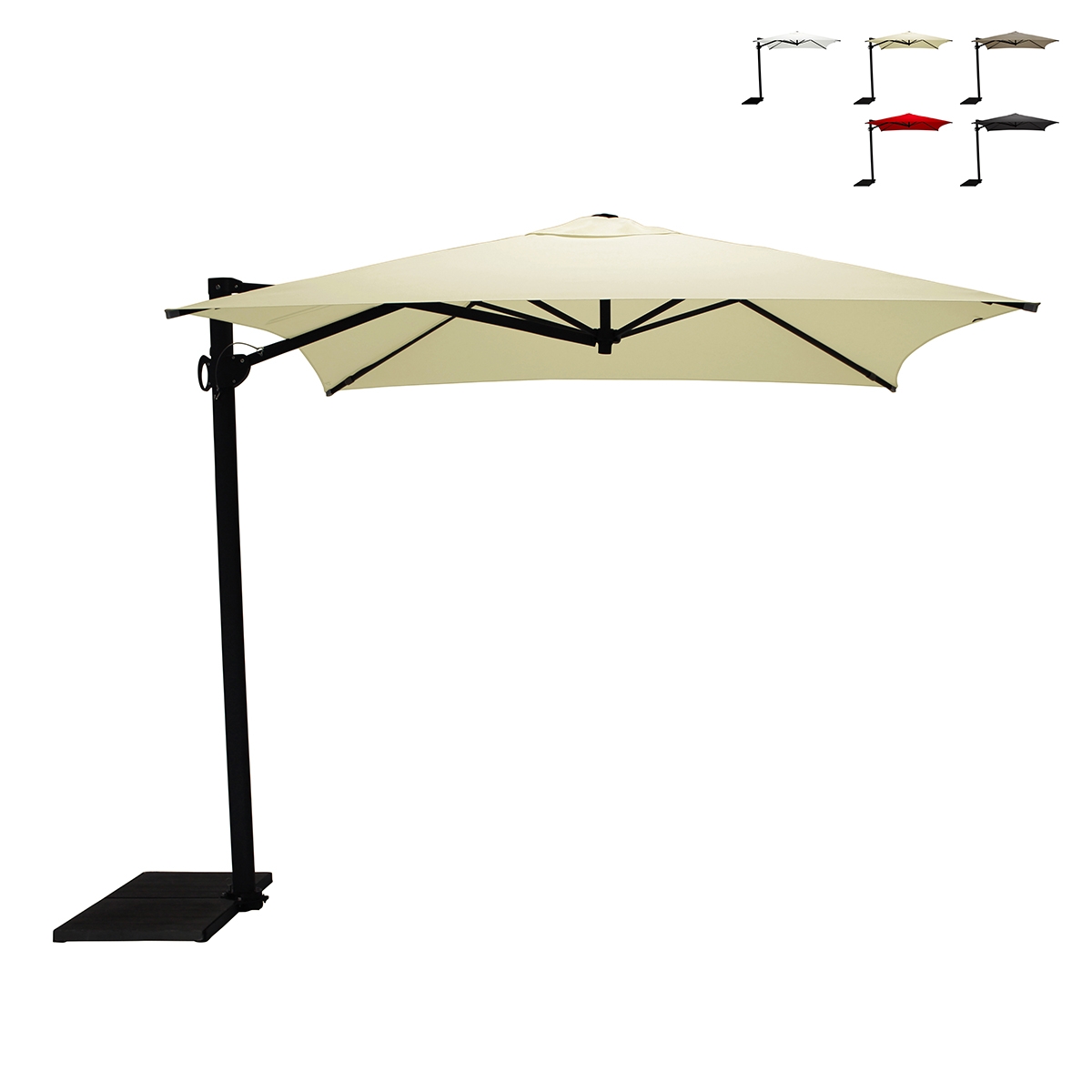 Ombrellone laterale quadrato 250x250 da giardino protezione UV50+ Trend