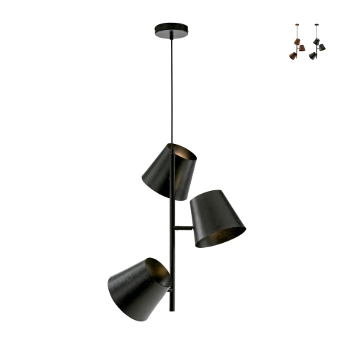 Lampadario a sospensione in metallo a tre luci stile vintage Colt LS3 Promozione