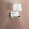 Applique in metallo con presa USB e paralume classico in tessuto Ciak Vendita