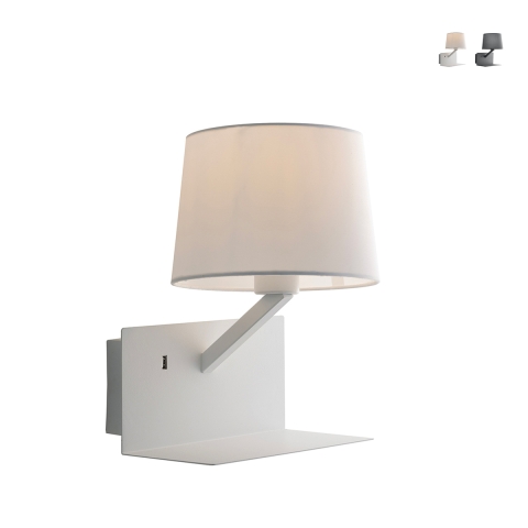 Applique in metallo con presa USB e paralume classico in tessuto Ciak Promozione