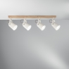 Lampada da soffitto legno metallo binario quattro luci orientabili Eda LS4 Promozione