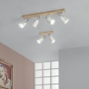 Lampada da soffitto legno metallo binario quattro luci orientabili Eda LS4 Vendita