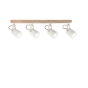 Lampada da soffitto legno metallo binario quattro luci orientabili Eda LS4 Offerta