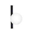 Applique in metallo nero con luce a sfera in vetro bianco Enoire Vendita