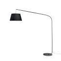 Piantana moderna curva in metallo nero con paralume tessuto 180cm Enjoy Offerta