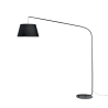 Piantana moderna curva in metallo nero con paralume tessuto 180cm Enjoy Offerta