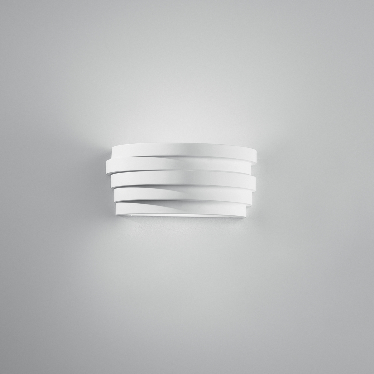 Applique in gesso verniciabile con diffusore in vetro satinato Flow Promozione Applique in gesso verniciabile con diffusore in vetro satinato Flow Promozione
