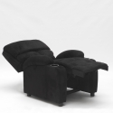 Poltrona Relax Reclinabile con Poggiapiedi in Microfibra Velluto Laura 
