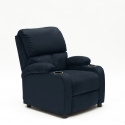 Poltrona Relax Reclinabile con Poggiapiedi in Microfibra Velluto Laura 