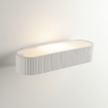 Applique ovale moderna da parete in gesso bianco verniciabile Gatsby Promozione