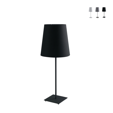 Lampada da tavolo in metallo con paralume in tessuto Elvis Promozione