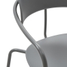 Set 4 poltrone sedia in metallo e polipropilene dal design moderno Asmar Modello