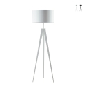 Lampada da terra piantana a tre piedi in metallo paralume tessuto Ibis Promozione