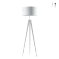 Lampada da terra piantana a tre piedi in metallo paralume tessuto Ibis Promozione