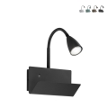 Gpplique da parete in metallo con luce flessibile e presa USB Gulp Promozione