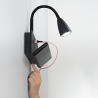 Gpplique da parete in metallo con luce flessibile e presa USB Gulp Vendita