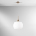 Lampadario a sospensione moderno con luce in vetro bianco opale Jaipur Promozione